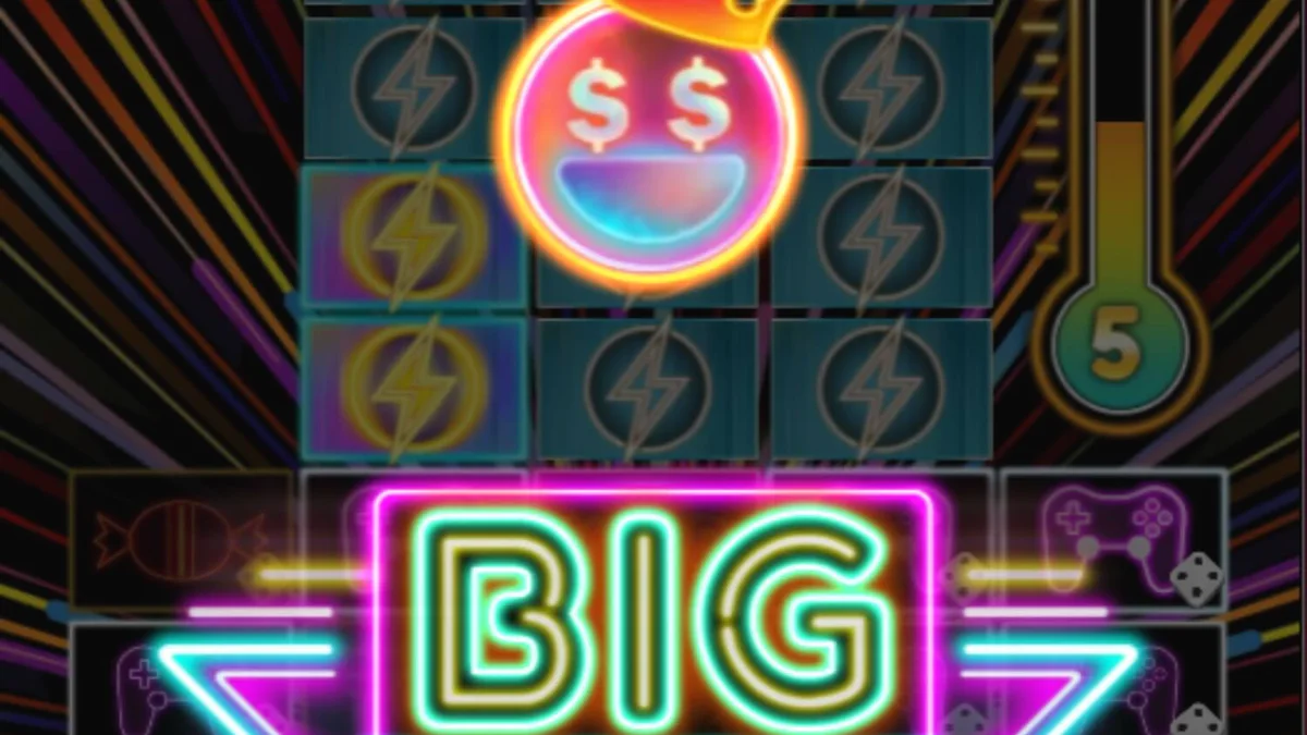 Tampilan visual neon arcade dari slot Dopamine Rush Dice